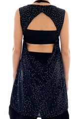 Starry Night Open Back Layering Top