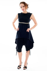 Black Cotton Open Back Layering Top