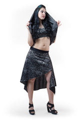 Silver Jacquard Origami Skirt - Skirt - DWebb Test