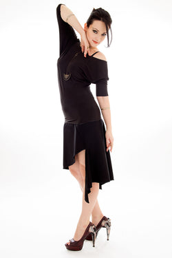 Black Origami Asymmetric Skirt