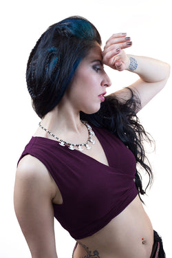 Purple Cotton Wrap Top