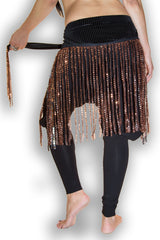 Curvy Copper Saddle Dot Fringe