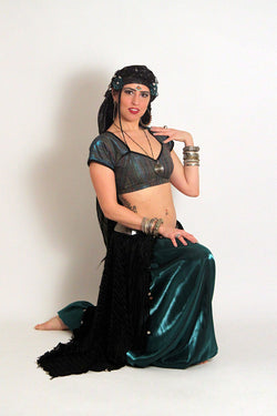 Metallic Turquoise Choli